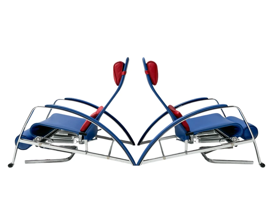 Pair of Grand Repos Lounge Chairs with Stools by Jean Prouvé Tecta , 1980s